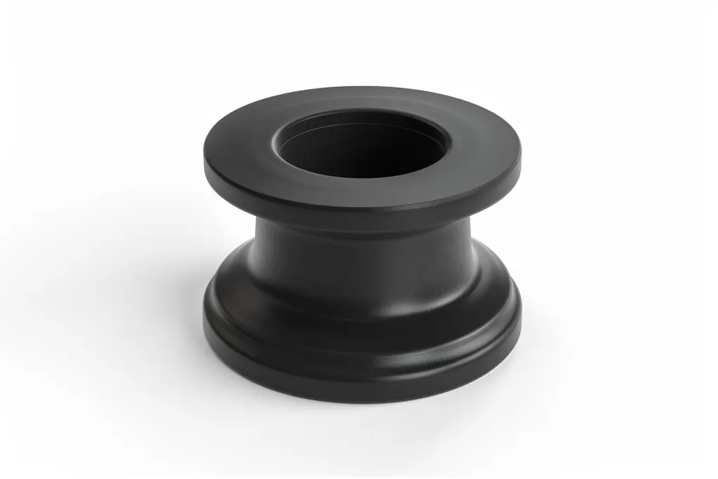 Render 3d dari sumbat karet hitam sederhana dengan lubang di atasnya