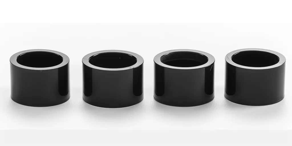 4 piezas de casquillo de manga de estante acrílico redondo negro sólido con agujero