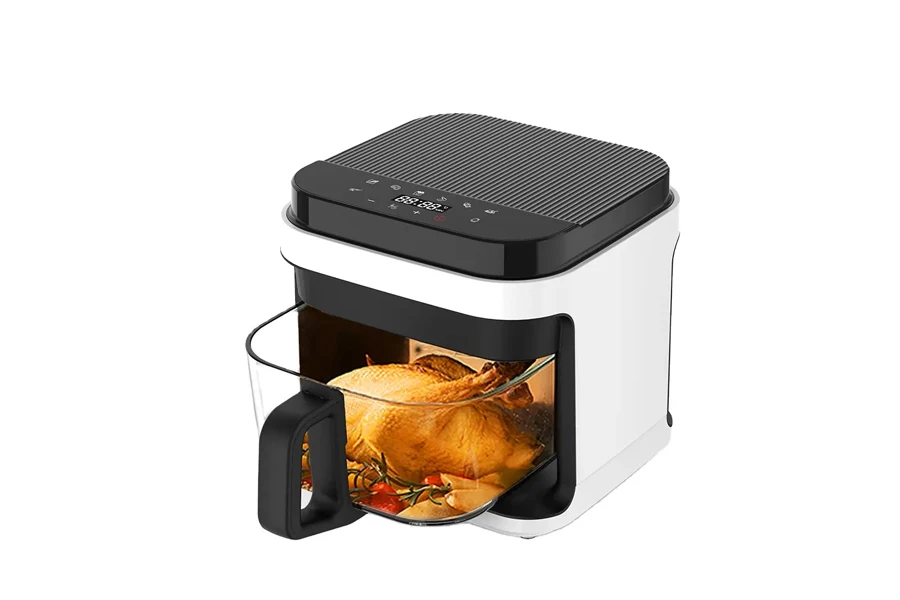 5.5L, 1900W air fryer with transparent window and digital controls