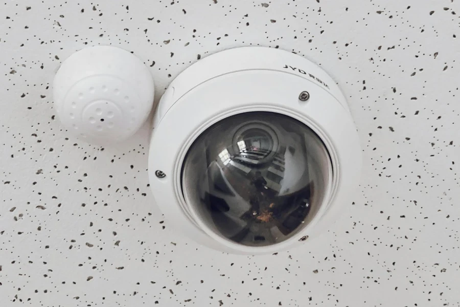 A Round White Cctv Camera