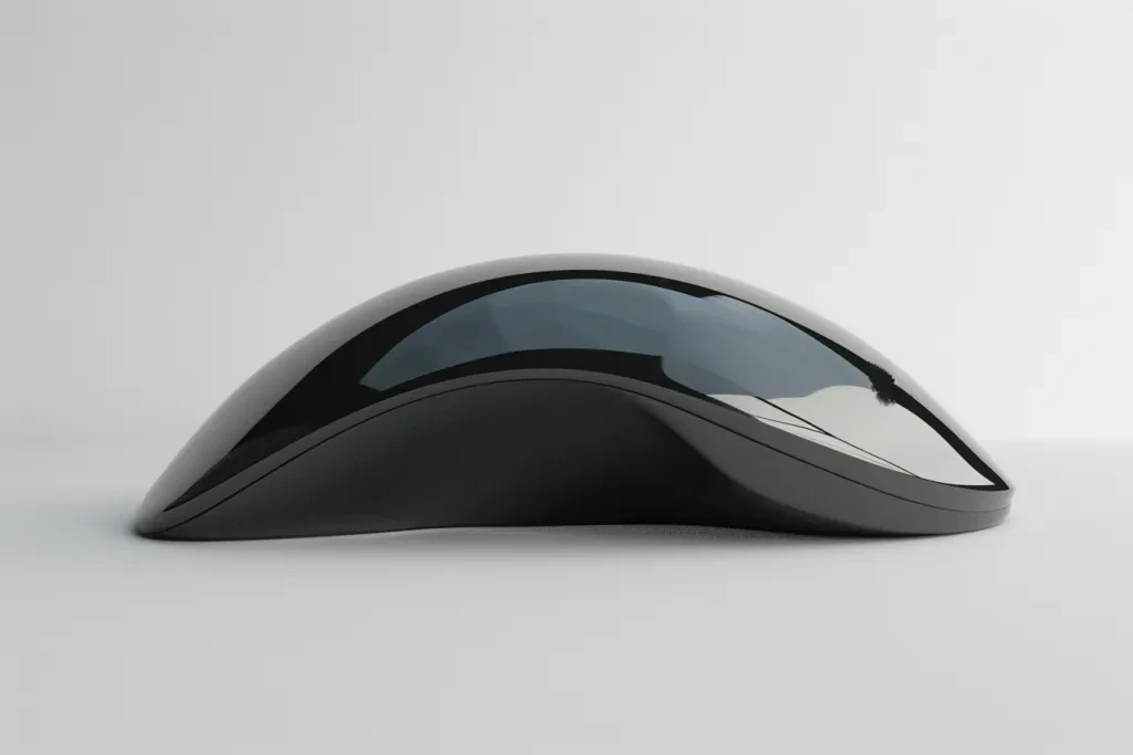 A black computer mouse