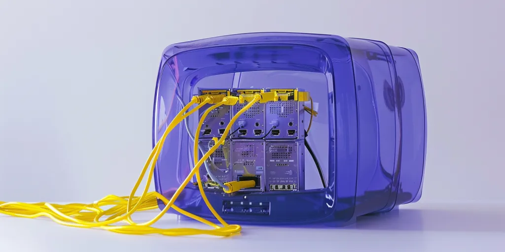 Ein blauer Internet-Bulldog-Schrank für Zuhause