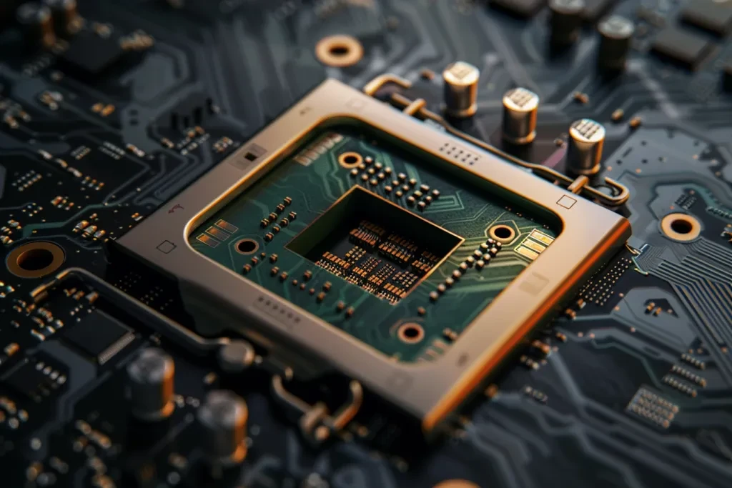 Foto resolusi tinggi dari motherboard hitam kosong