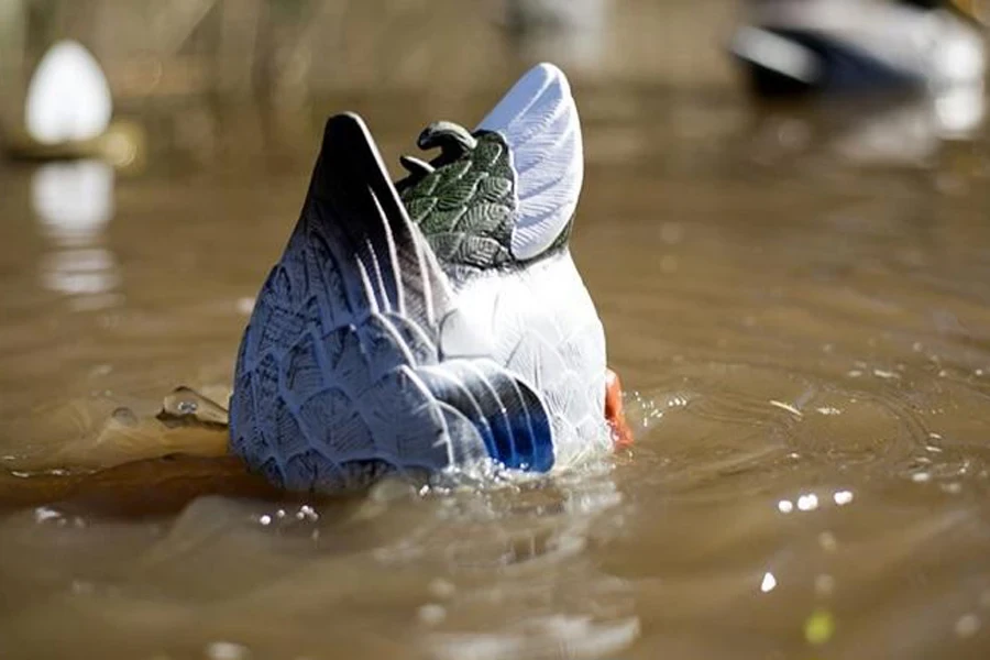 Uma isca de pato de mergulho branco