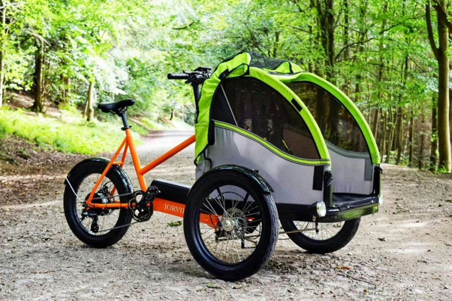 Un tricycle électrique avec un transporteur