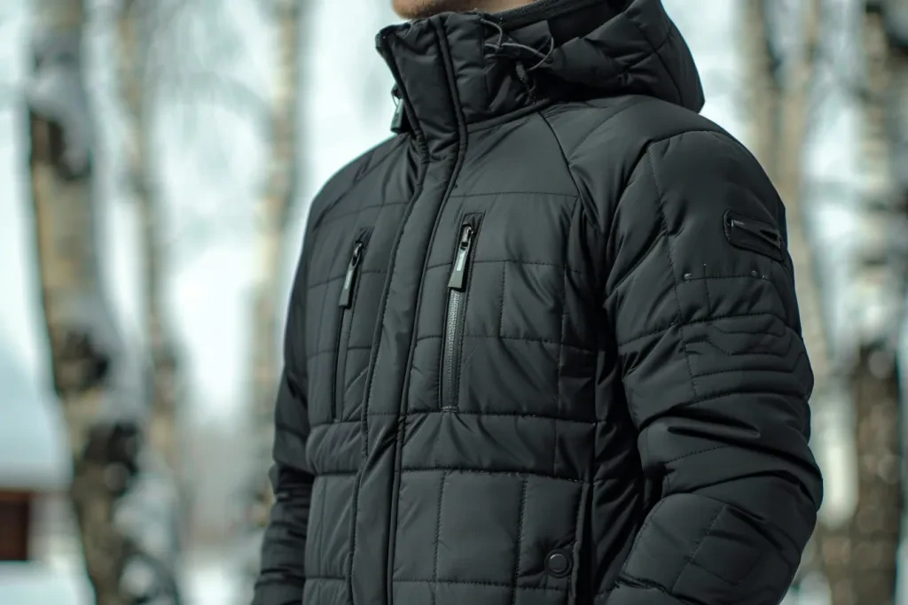 Une jolie veste noire pour homme avec des fermetures éclair