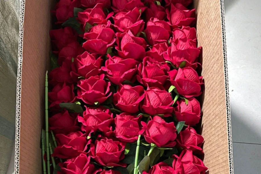 Bouquet de fleurs de mariage artificielles avec roses en soie