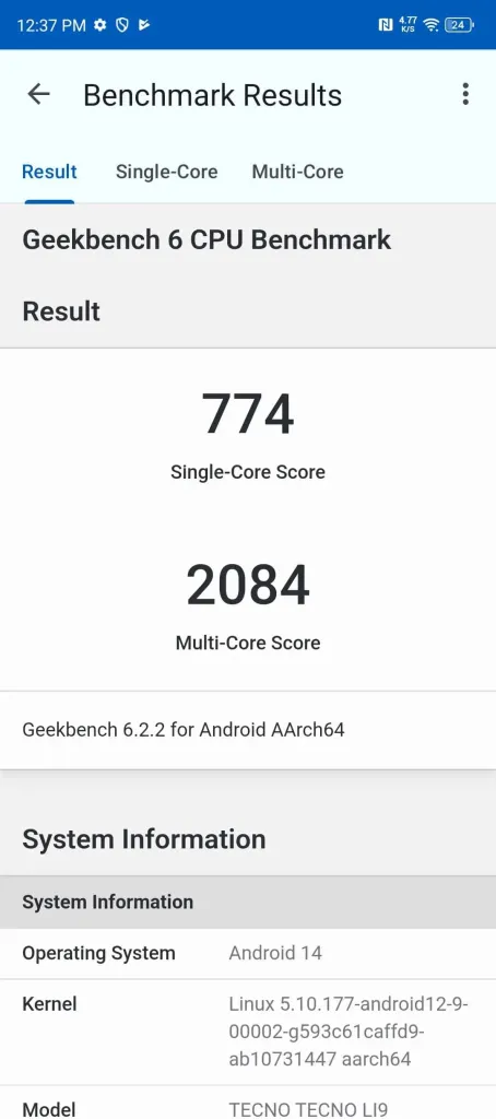 Benchmark Results1