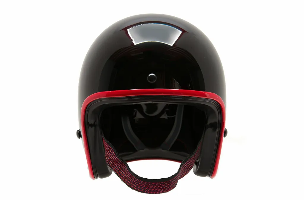 Black glossy half helmet for kids