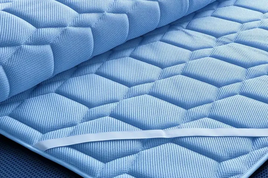 Surmatelas en latex matelassé bleu à libération de pression