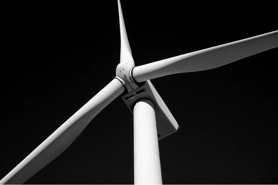 Крупный план компонентов ветряной турбины