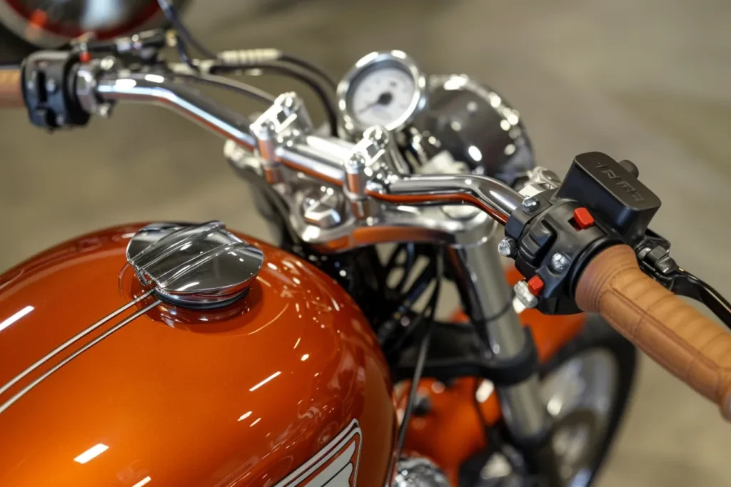 Closeup of the handlebar