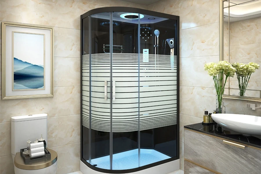 Electric steam walk-in shower cabin