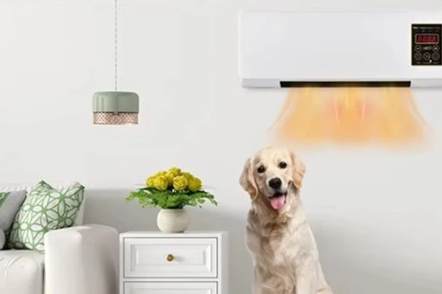 Electric wall-mounted heater with remote control