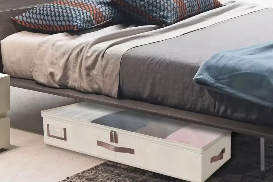 Flexible, non-woven fabric under-bed storage containers