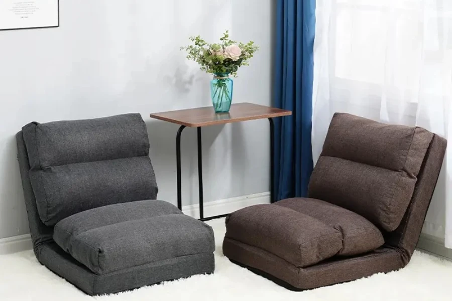Ayarlanabilir uzanma özelliklerine sahip katlanabilir zemin sandalye yatakları