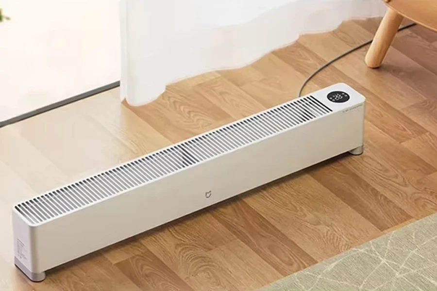 Freestanding baseboard heater with smart Wi-Fi