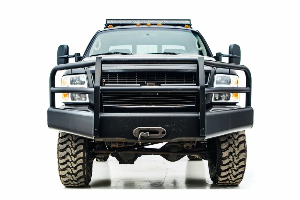 Gangplank style black truck front grill guard