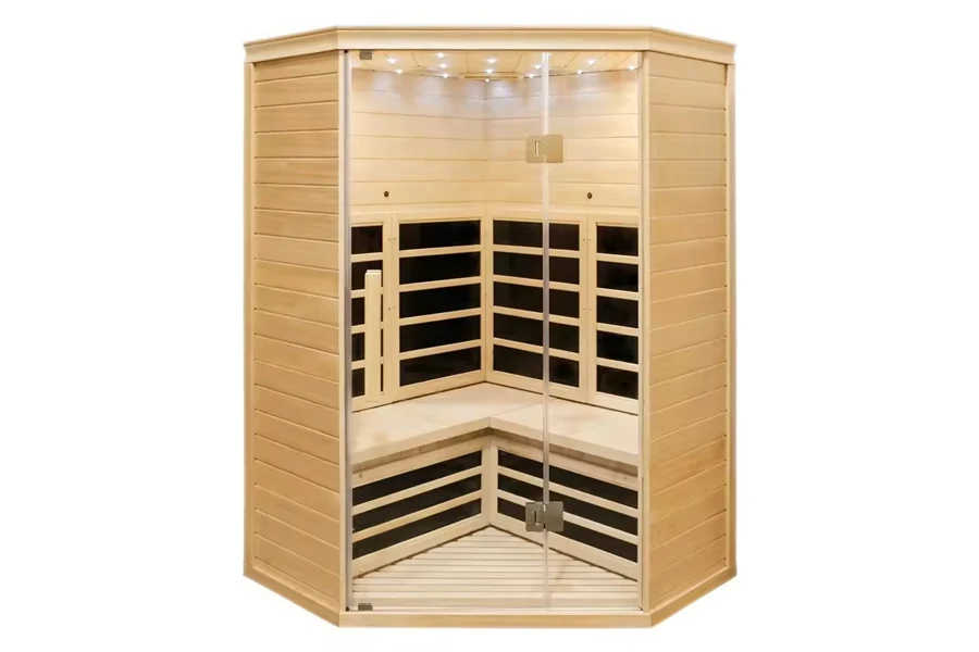 Sauna infravermelha com aquecedores de painel de fibra de carbono