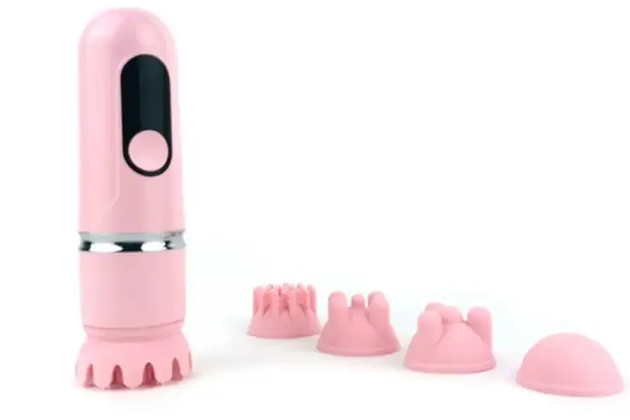 Long waterproof electric wand cat massager with five attachments
