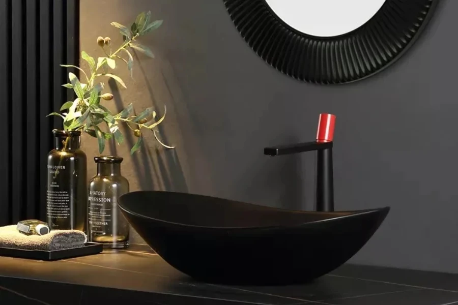 Luxury acrylic black vessel sink