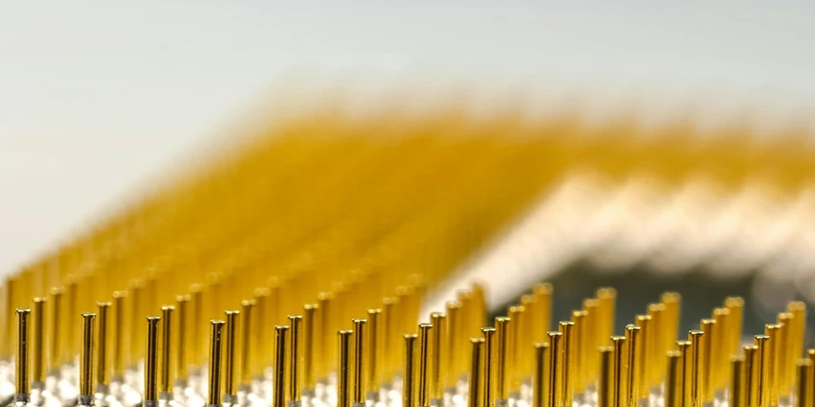 Macro Photography of Processor Pins