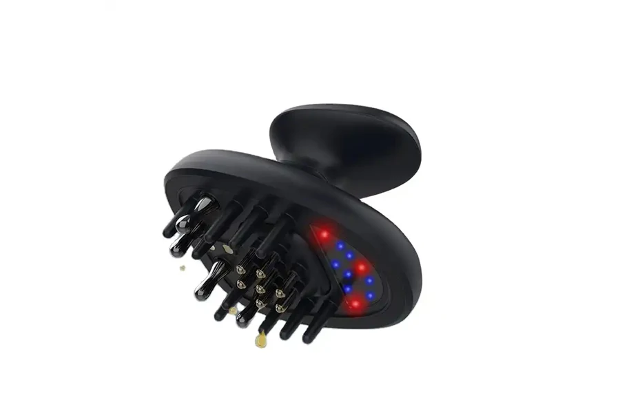 Mini electric scalp massager with silicone nodes and speed vibration