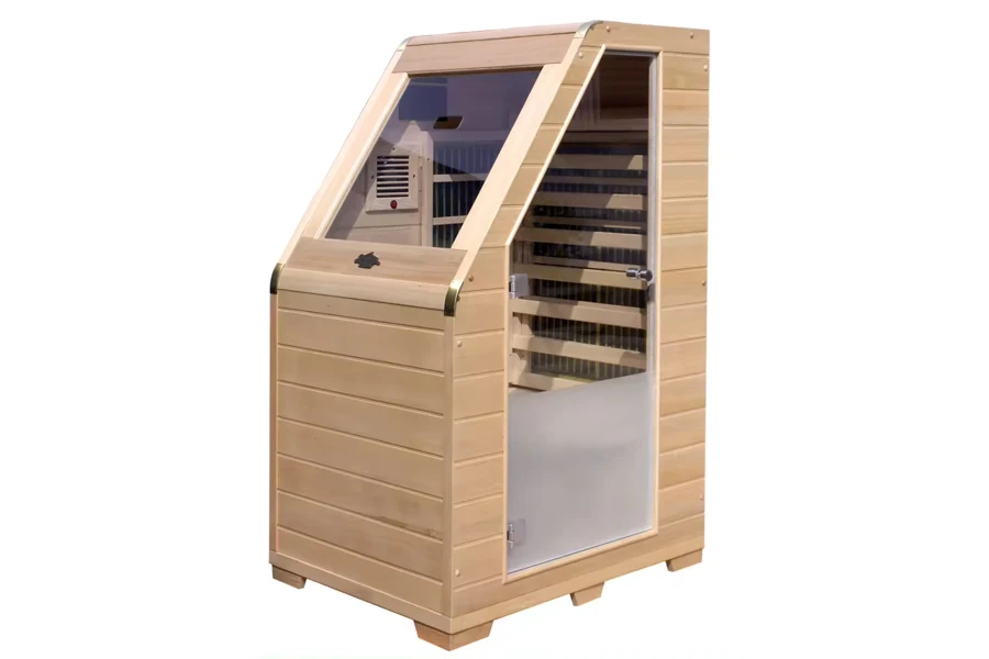 Mini far-infrared sauna with digital control panel
