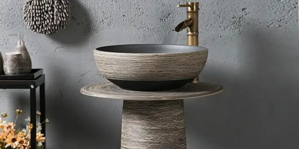 Lavabo moderno con pedestal de cerámica esmaltada