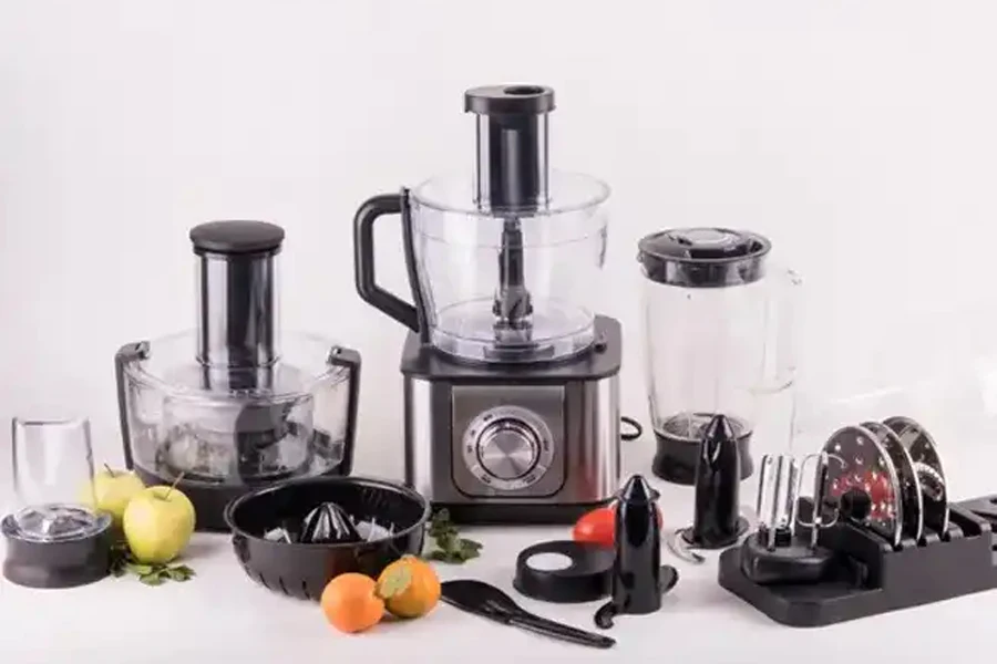 Multi-functional 7-in-1, stainless steel vegetable and fruit processor