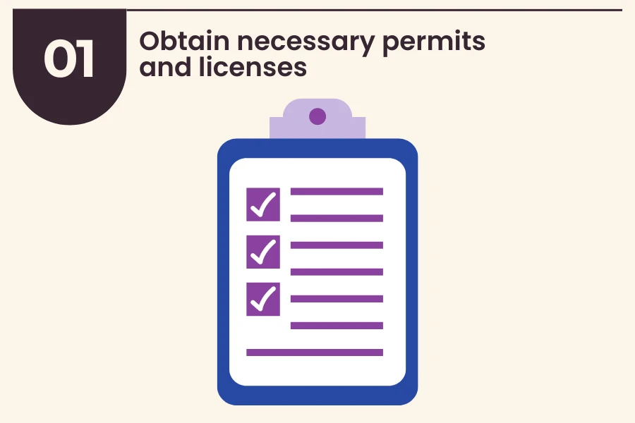 Obtaining the necessary permits and licenses