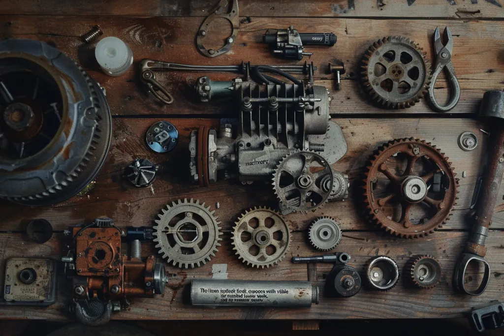 Photograph of various car parts