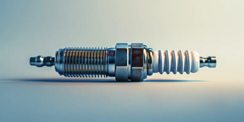 Realistic photograph of a spark plug isolated against