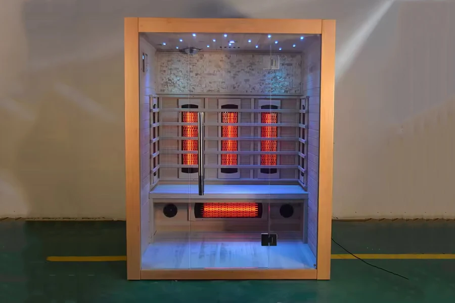 Sauna a infrarossi a spettro completo per tre persone