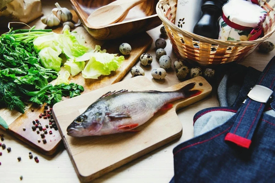 Tilapia placed on a chopping board