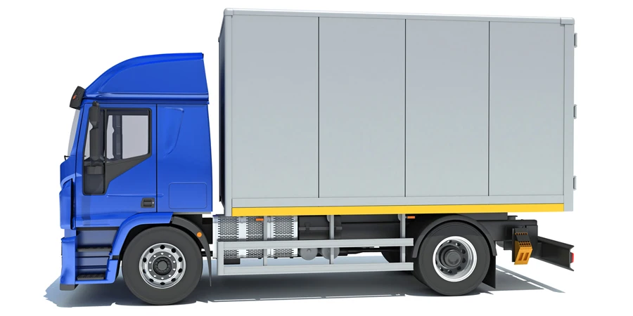 Representación 3D del camión de caja transportadora