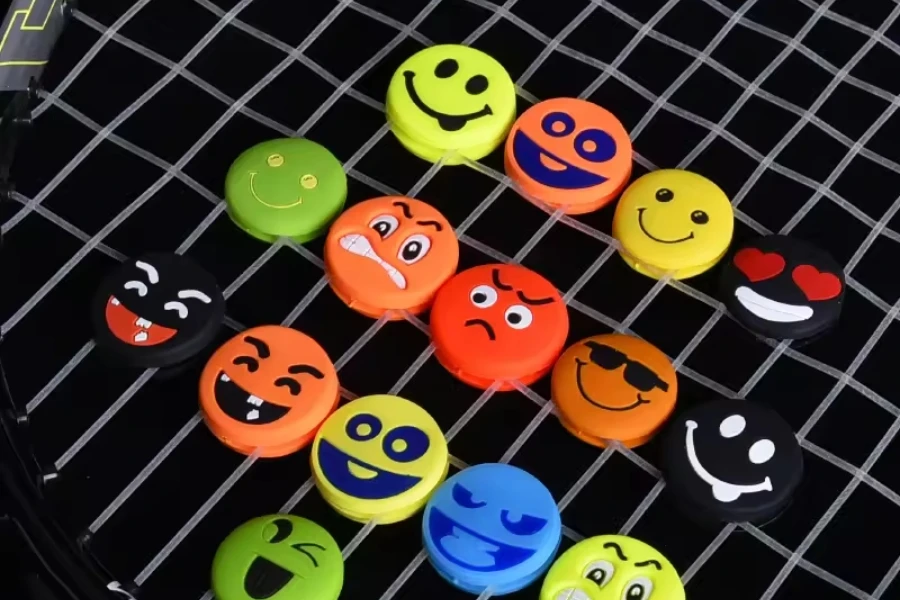 Variedade de amortecedores de tênis com diferentes reações faciais