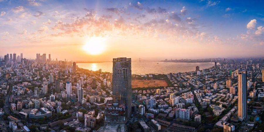 Вид на Мумбаи с видом на морское сообщение Бандра-Ворли