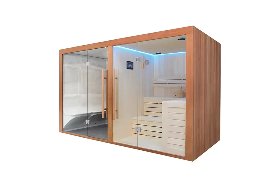 Combinaison sauna sec en bois et hammam humide