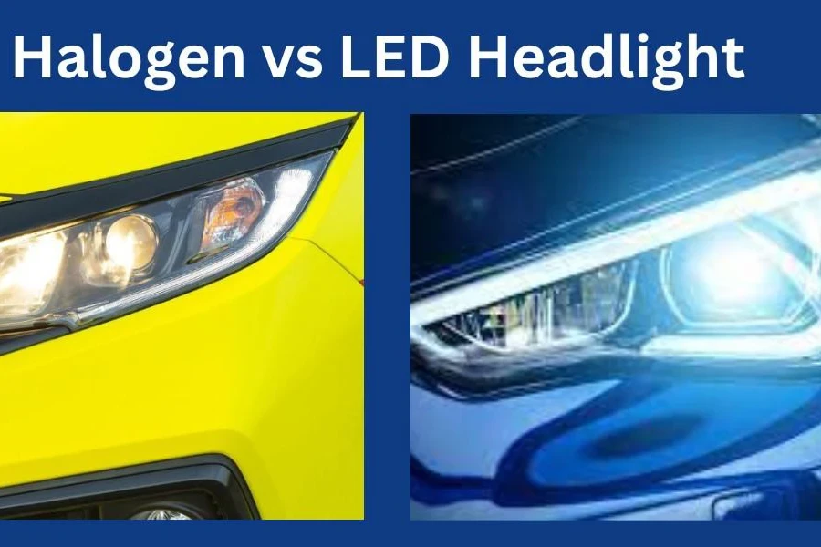 uma comparação entre faróis halógenos e LED