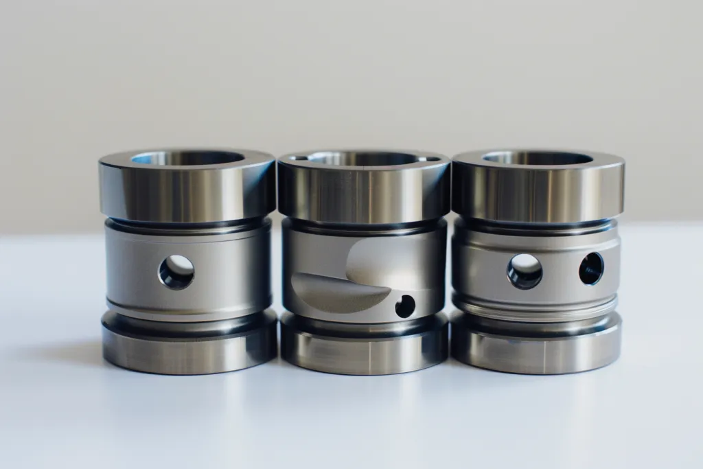 a photo of an steelpage engine auto head relief pistons on white background