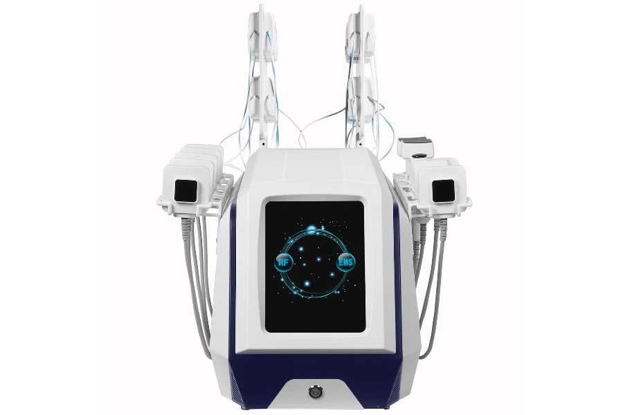 A radiofrequency slimming machine on a white background