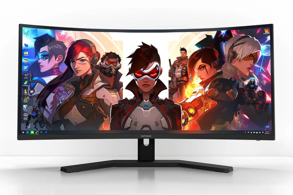 multiple characters from Overwatch game on the screen