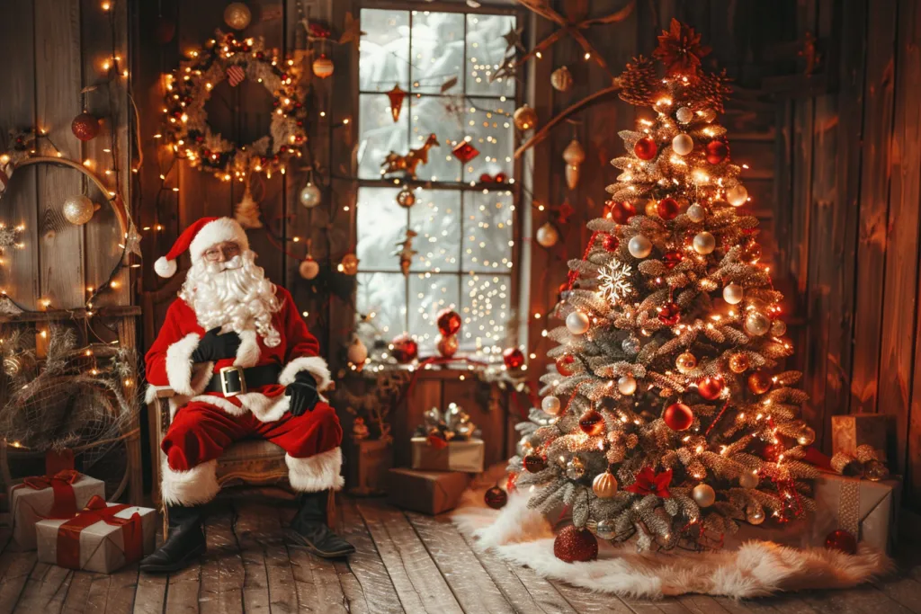 Pohon Natal dengan dekorasi
