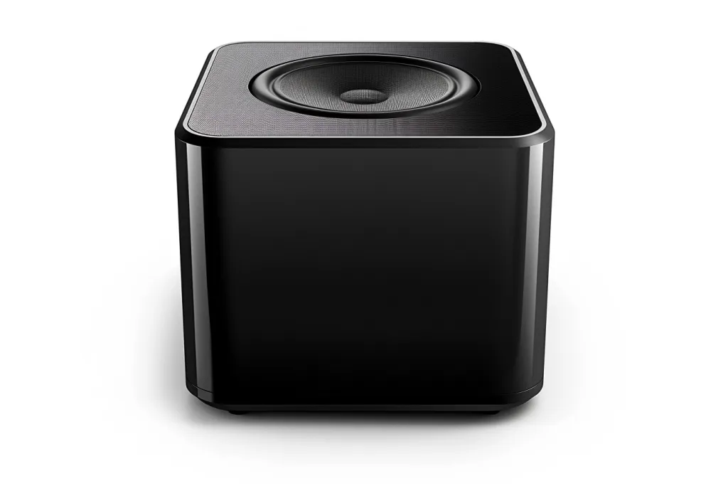 Cube-Subwoofer in schwarzer Farbe
