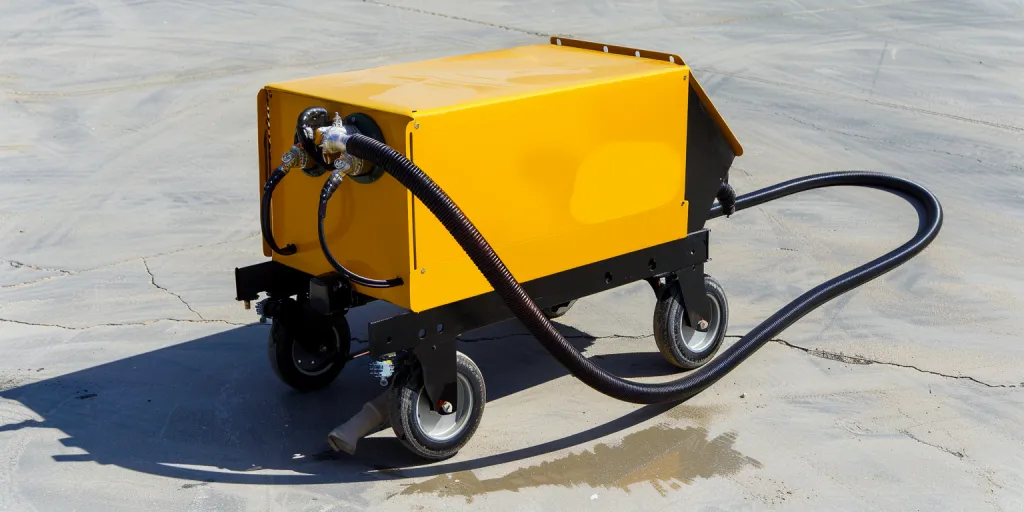 portable sand blaster with air tank and black hose