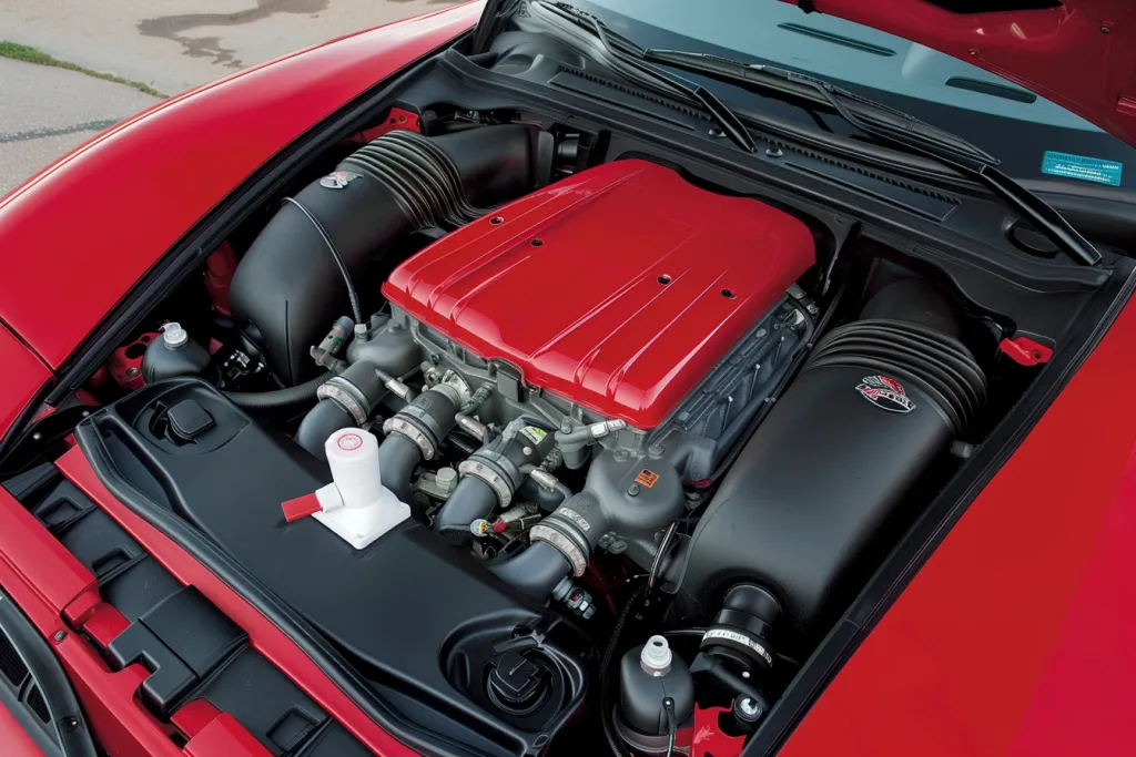 LS engine is in a red car