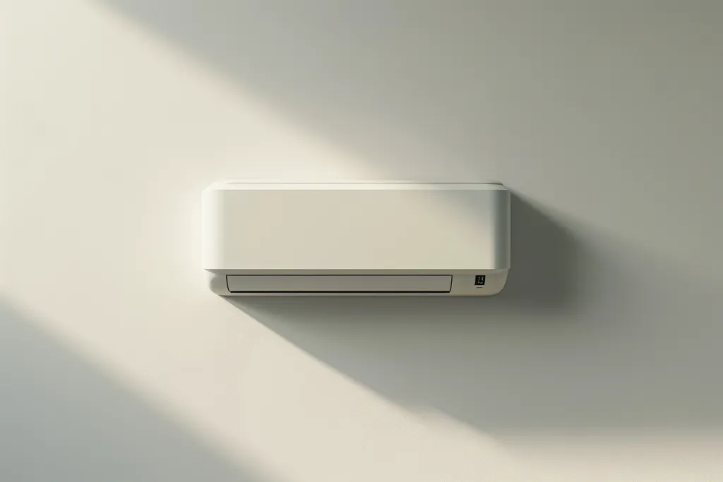 Uma foto de um ar condicionado na parede