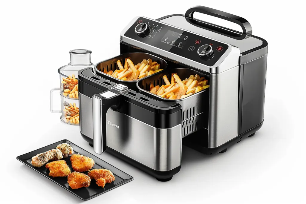electric deep fryer with two baskets