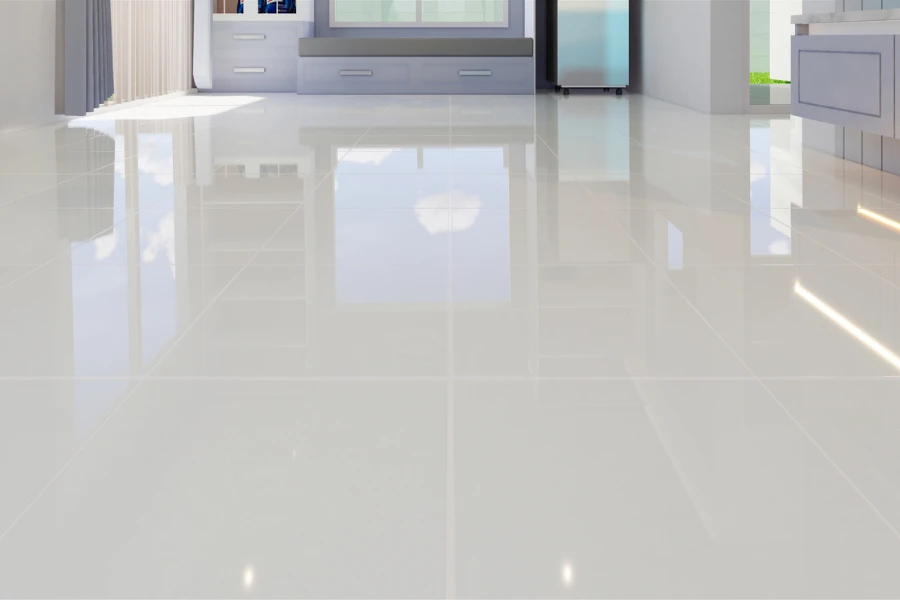 An illustration of white tile flooring
